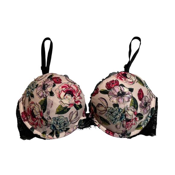 Victoria's Secret Very Sexy Push Up Bra Size 32D Floral Bloomcore Lingerie Girly - Picture 1 of 8